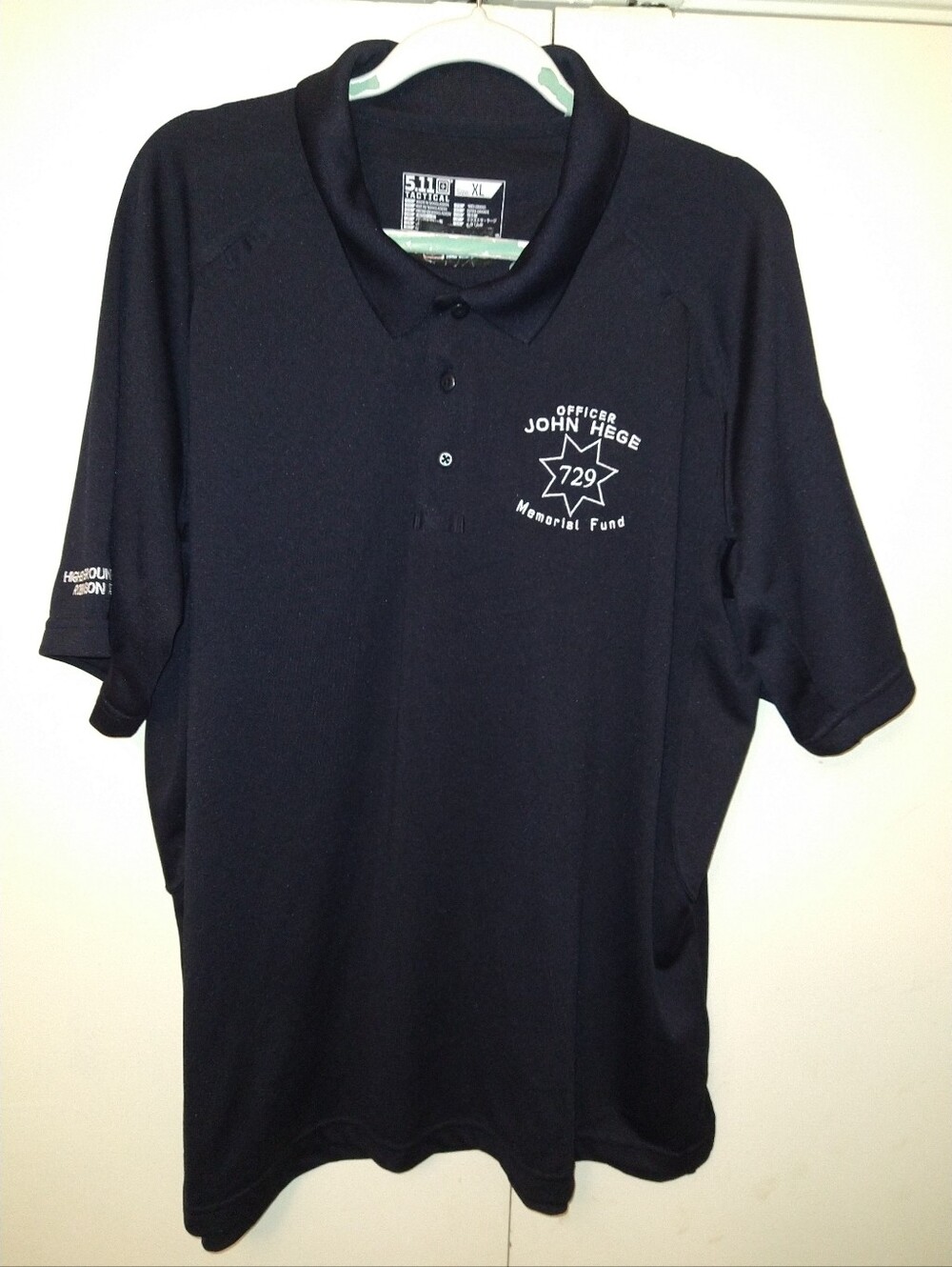5.11 Tactical Black Short Sleeve Polo Shirt Men's sz XL W/Logo.